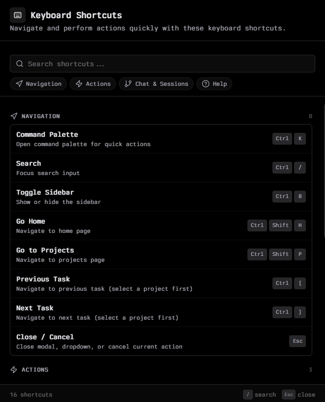 Keyboard Shortcuts | Origin Docs